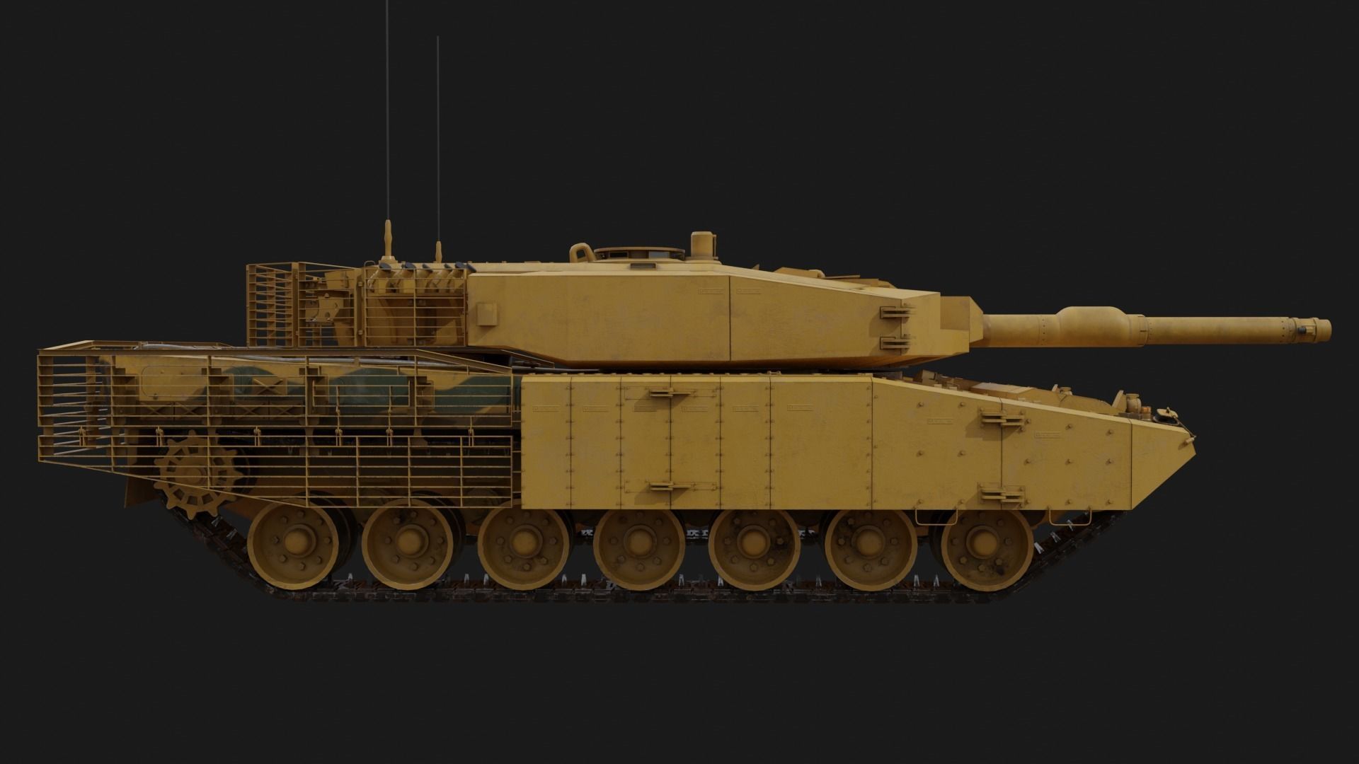 Leopard 2a4-t1 Low-poly 3D model_5