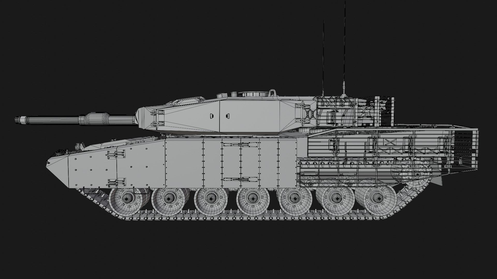 Leopard 2a4-t1 Low-poly 3D model_17