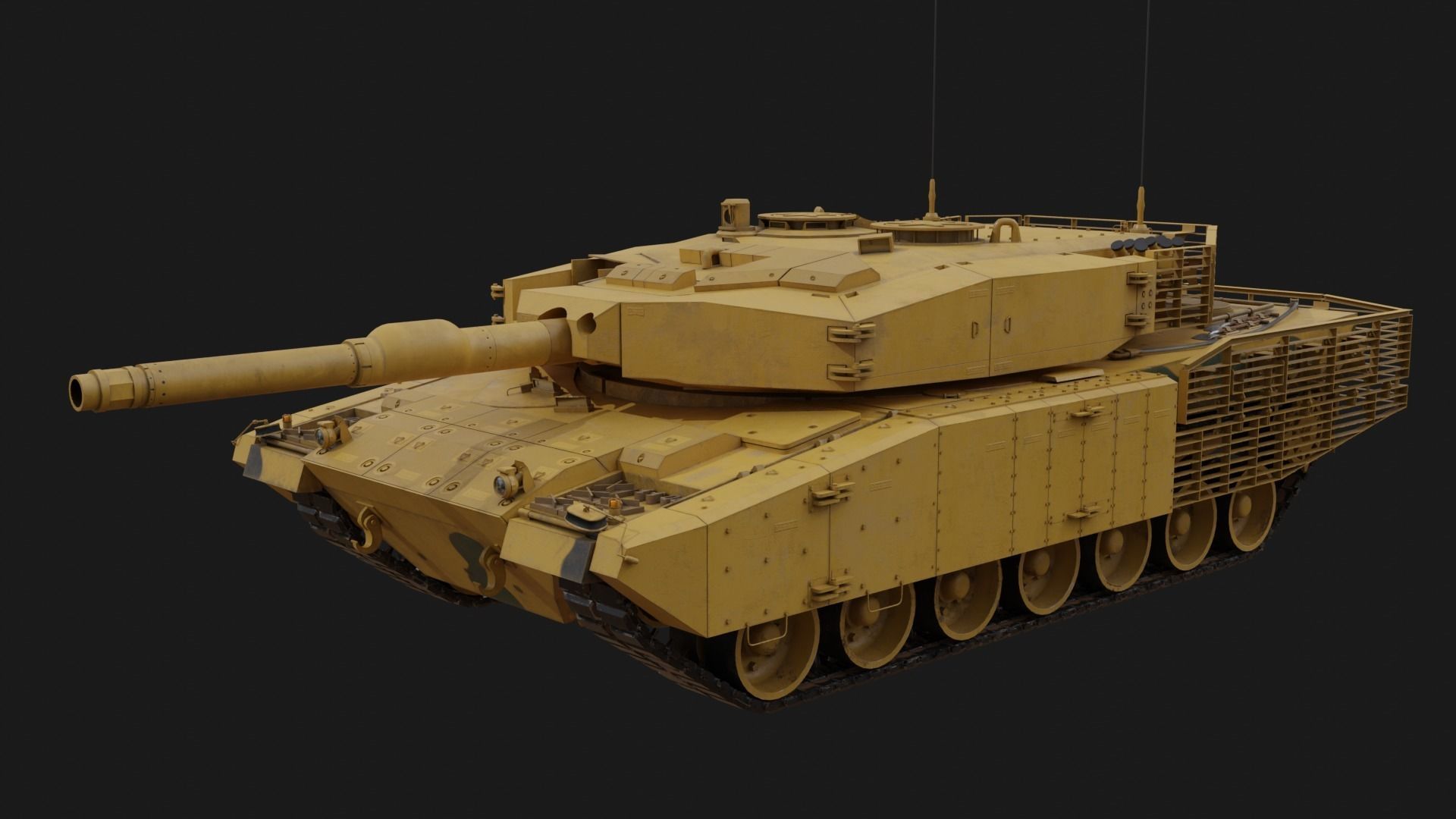 Leopard 2a4-t1 Low-poly 3D model_6