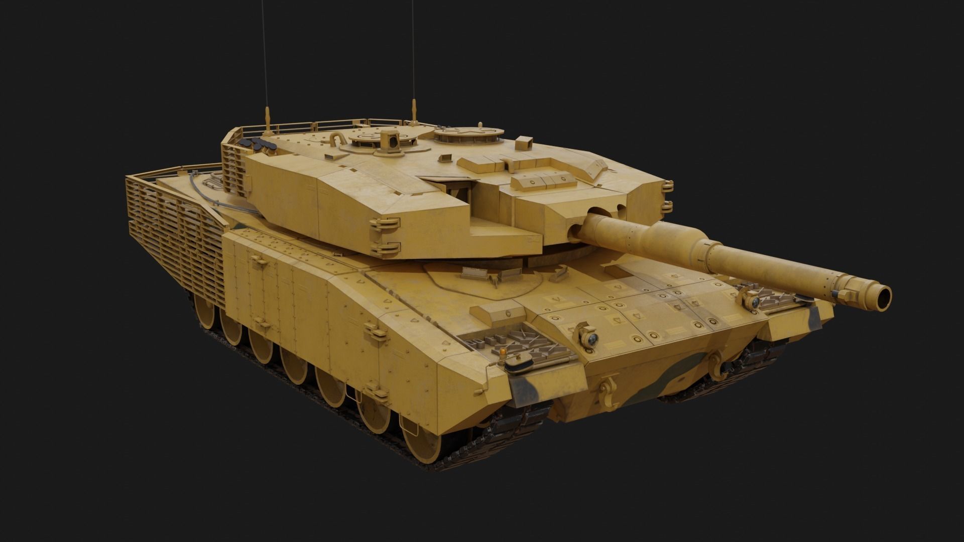 Leopard 2a4-t1 Low-poly 3D model_4