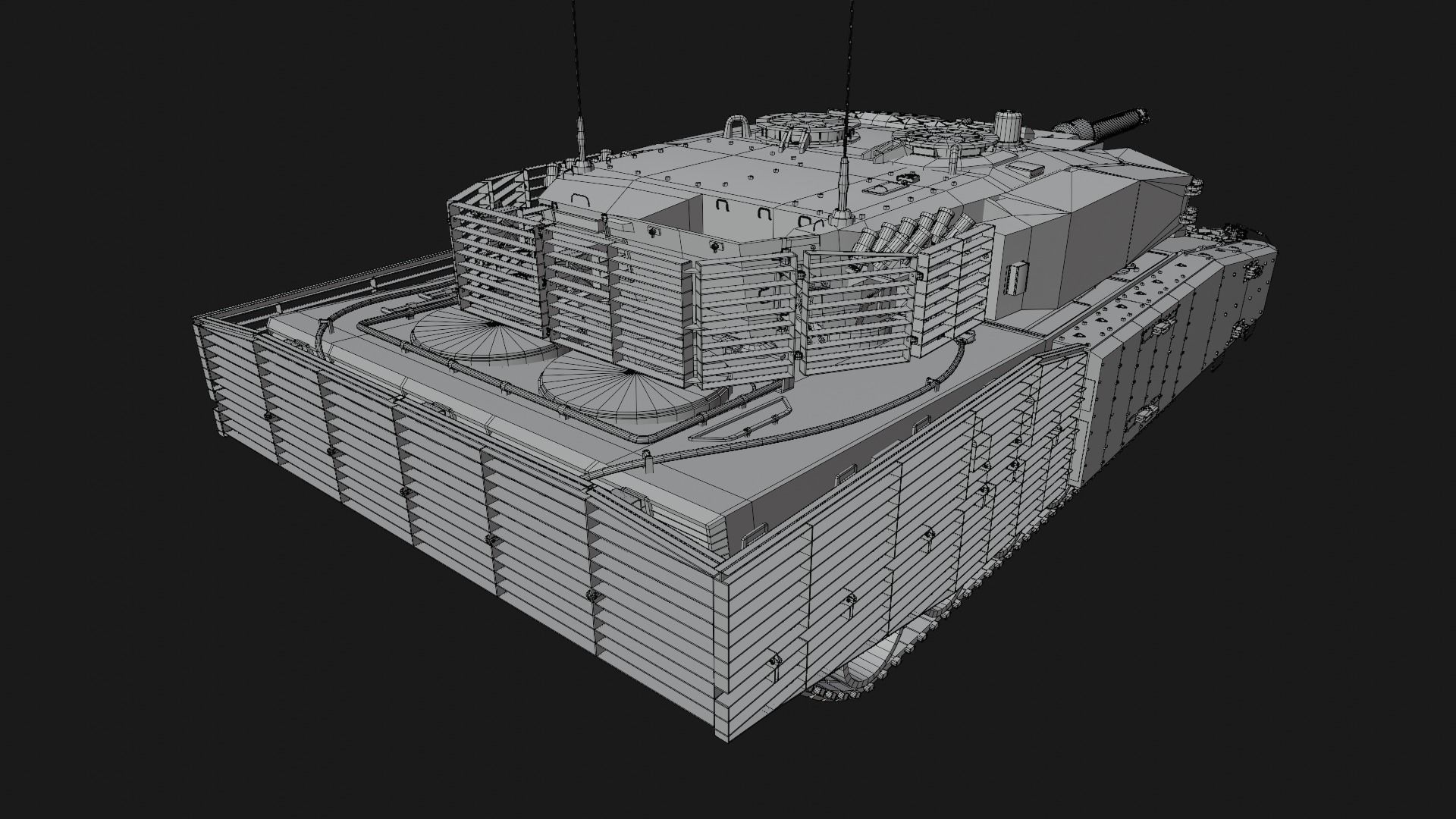 Leopard 2a4-t1 Low-poly 3D model_12