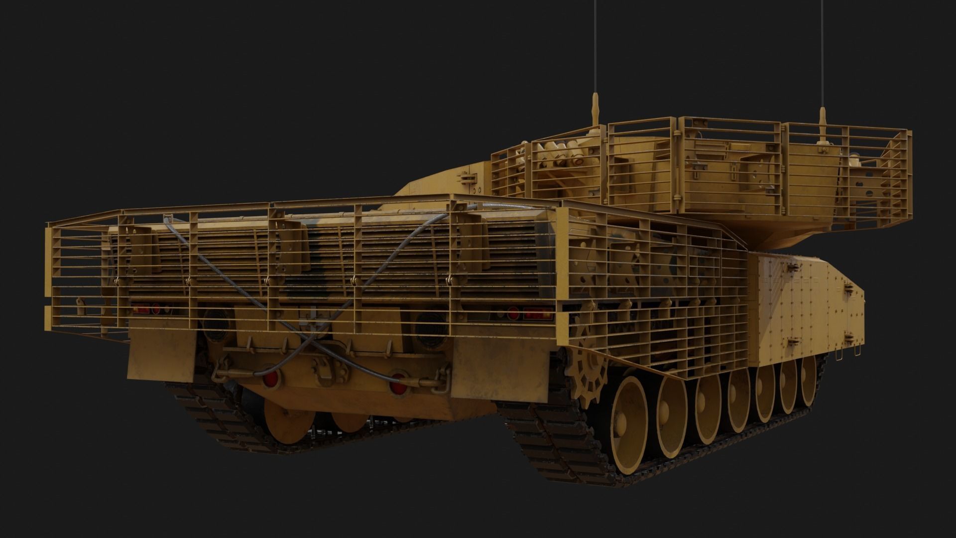 Leopard 2a4-t1 Low-poly 3D model_3