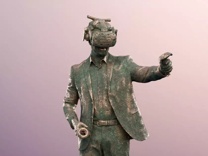 Kilian 11587-02 - Man With VR Headset Statue Low-poly 3D model_0