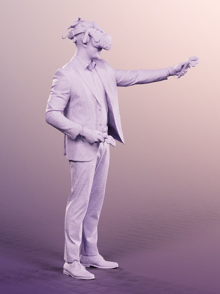 Kilian 11587-02 - Man With VR Headset Statue Low-poly 3D model_5