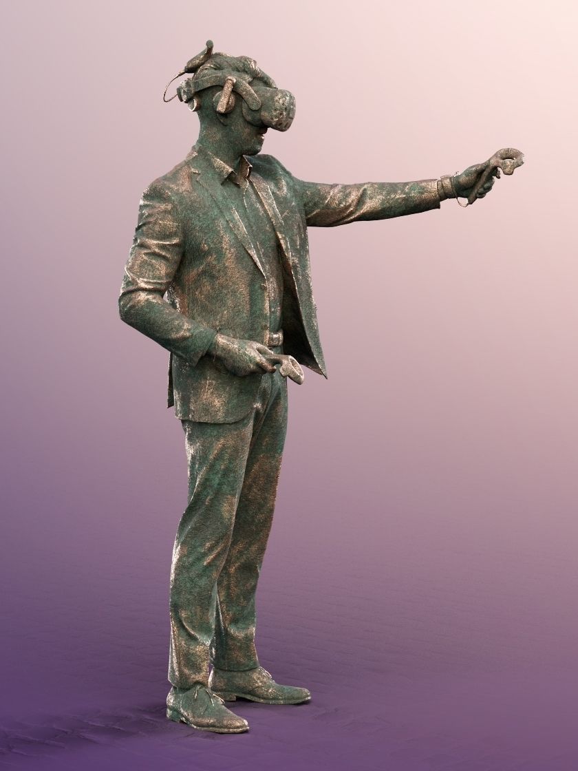Kilian 11587-02 - Man With VR Headset Statue Low-poly 3D model_3