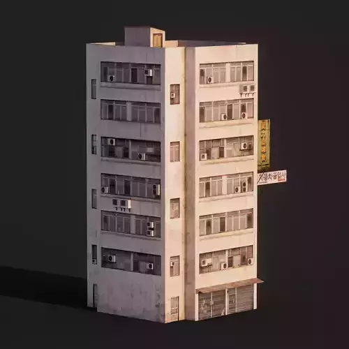LOW POLY - ASIAN TOWER BLOCK 8K TEXTURES