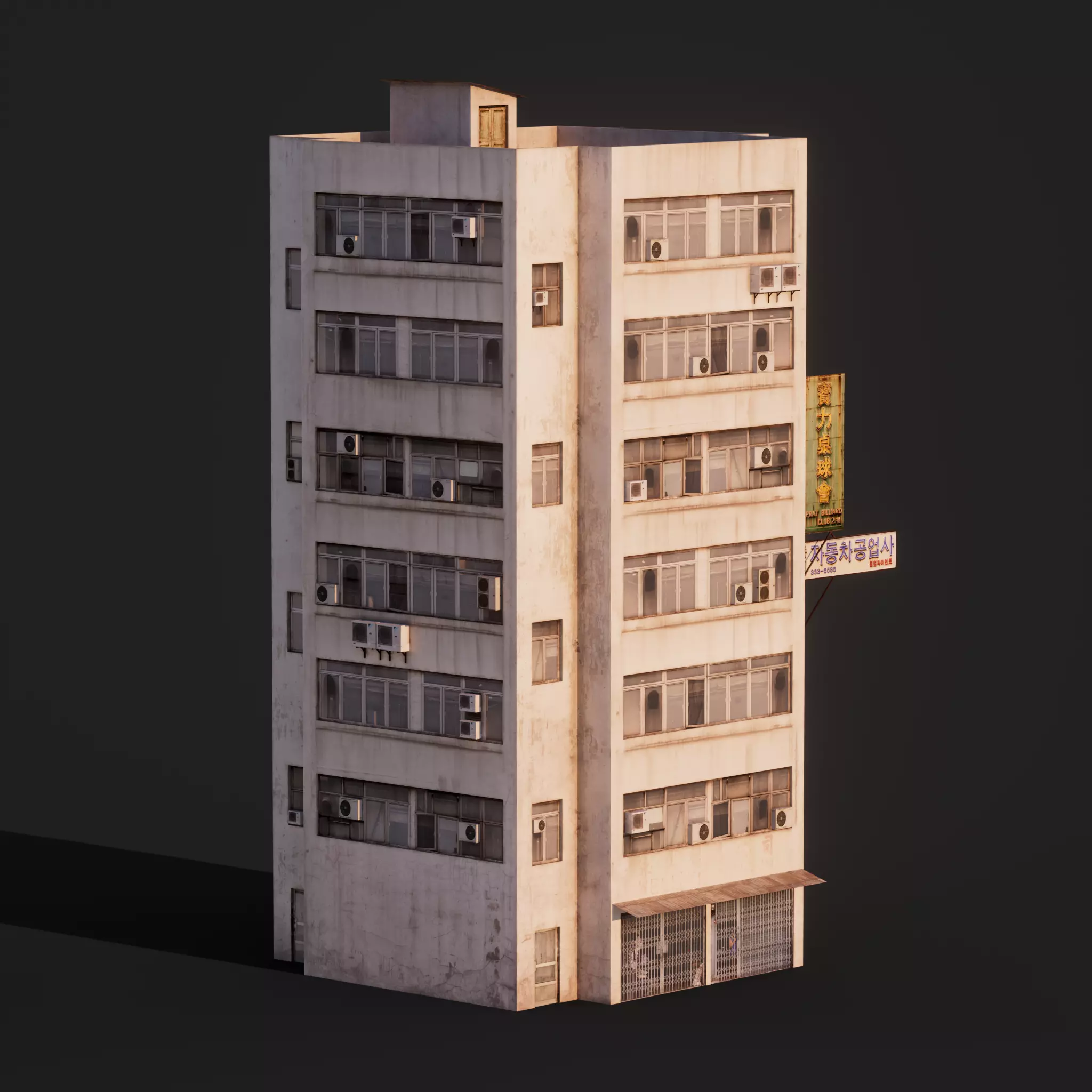 LOW POLY - ASIAN TOWER BLOCK 8K TEXTURES Low-poly 3D model_0