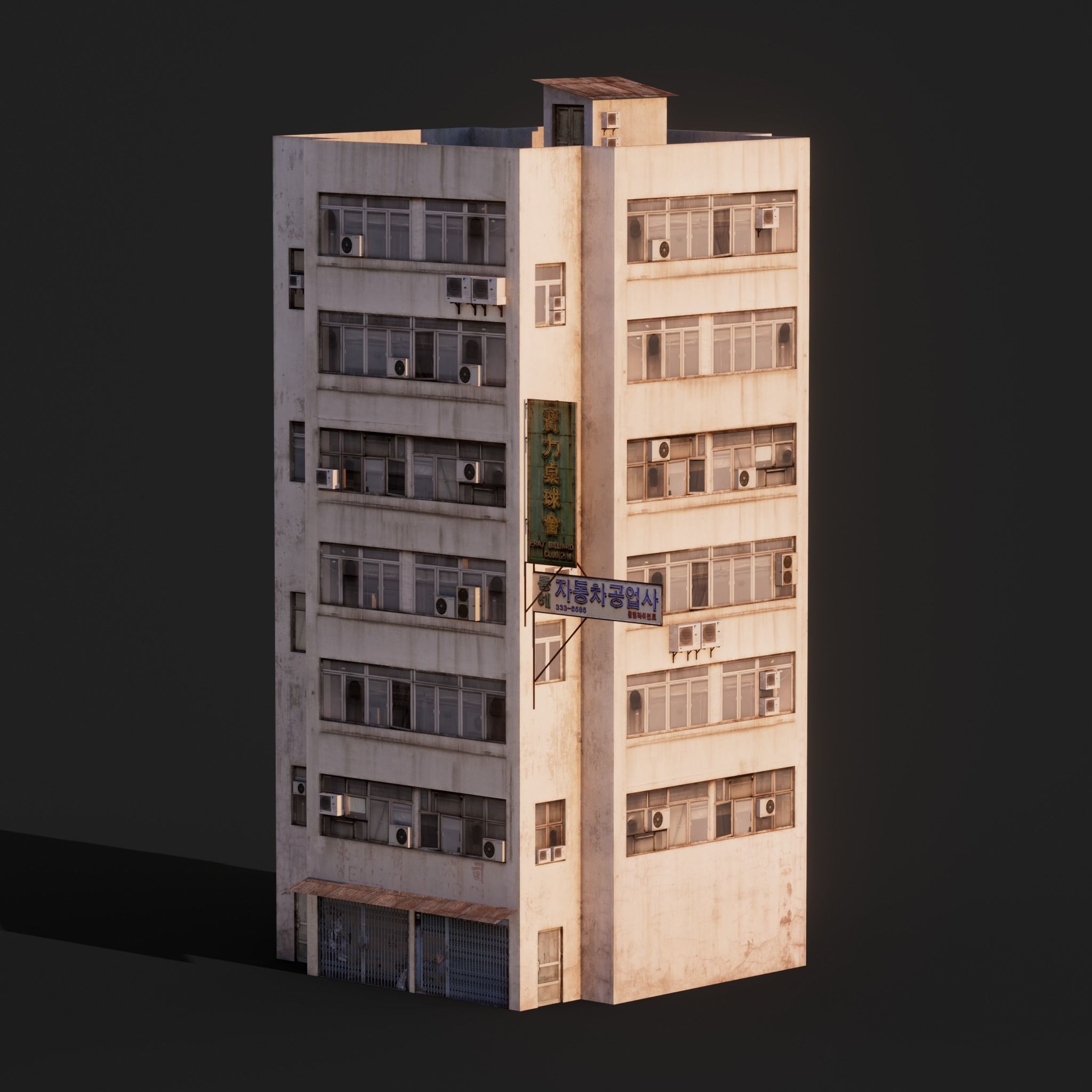LOW POLY - ASIAN TOWER BLOCK 8K TEXTURES Low-poly 3D model_2