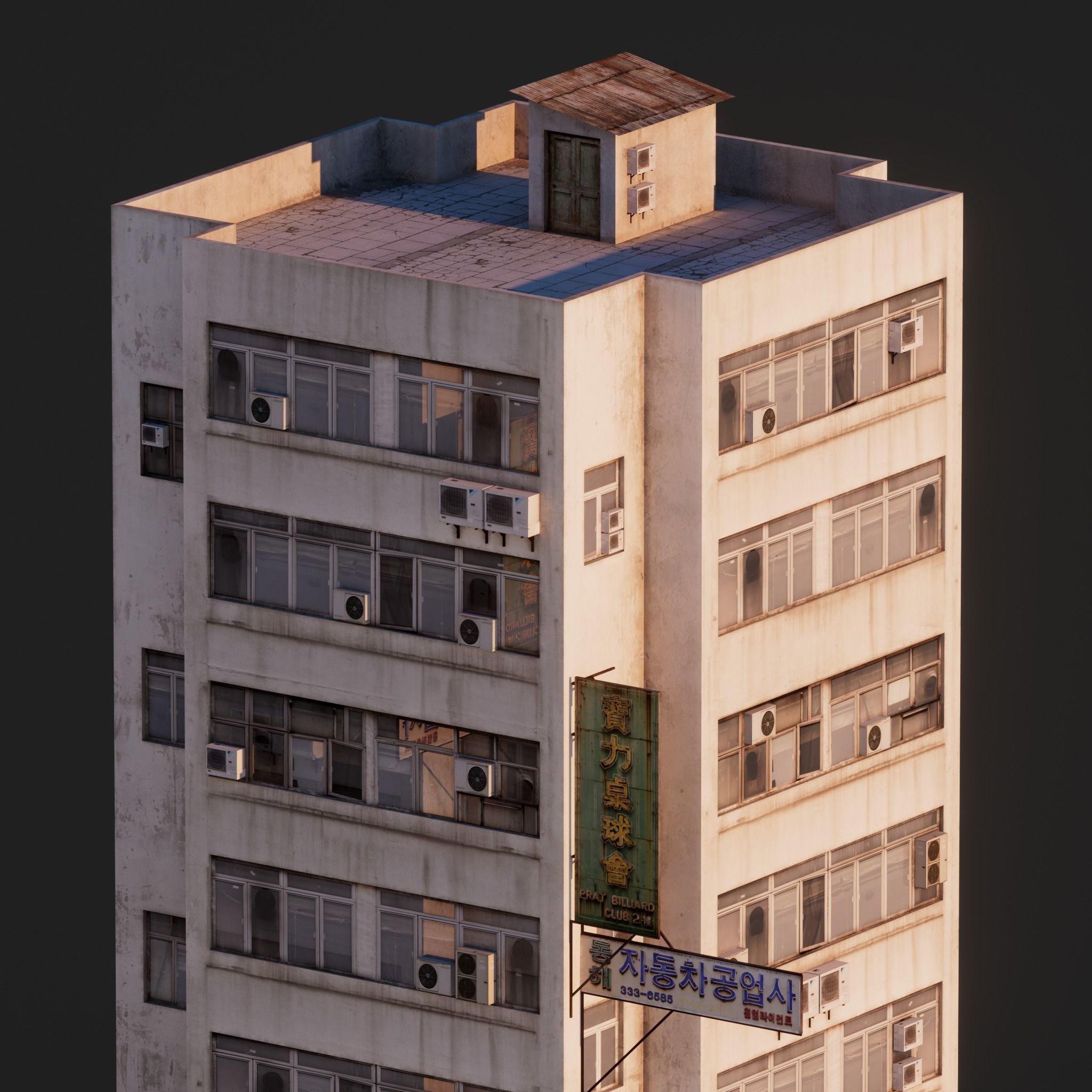 LOW POLY - ASIAN TOWER BLOCK 8K TEXTURES Low-poly 3D model_3