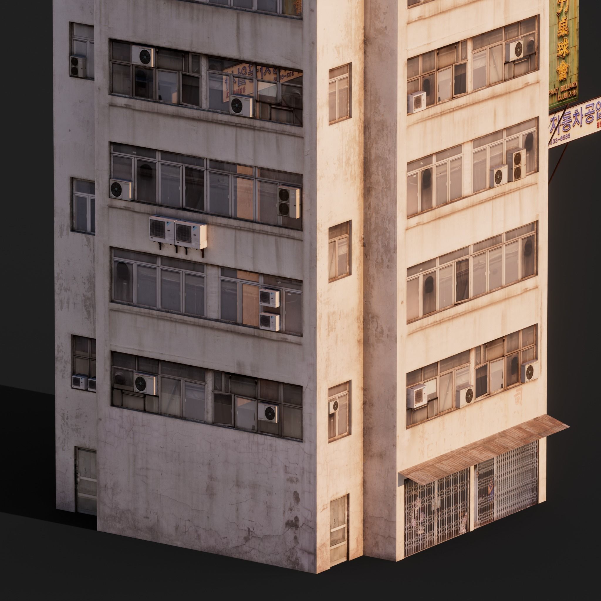 LOW POLY - ASIAN TOWER BLOCK 8K TEXTURES Low-poly 3D model_4