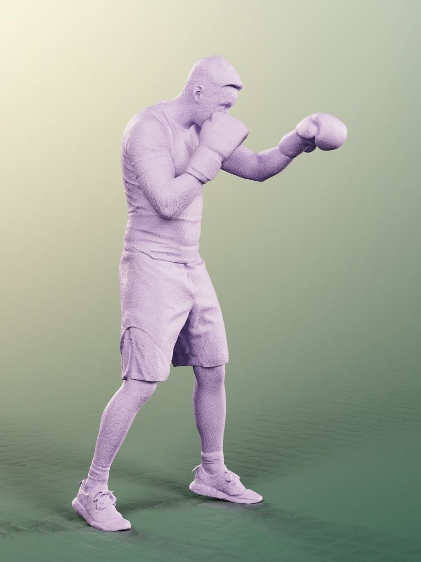 Nick 11550-02 - Male Boxer Statue Low-poly 3D model_5