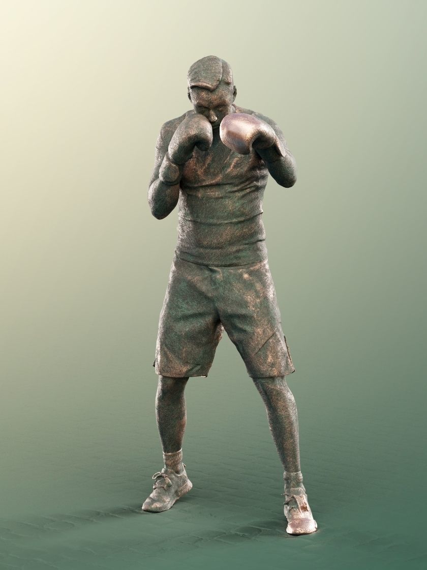 Nick 11550-02 - Male Boxer Statue Low-poly 3D model_2
