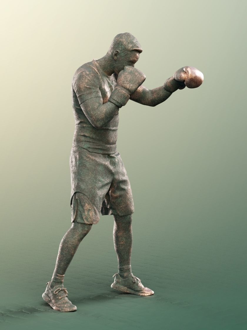 Nick 11550-02 - Male Boxer Statue Low-poly 3D model_3