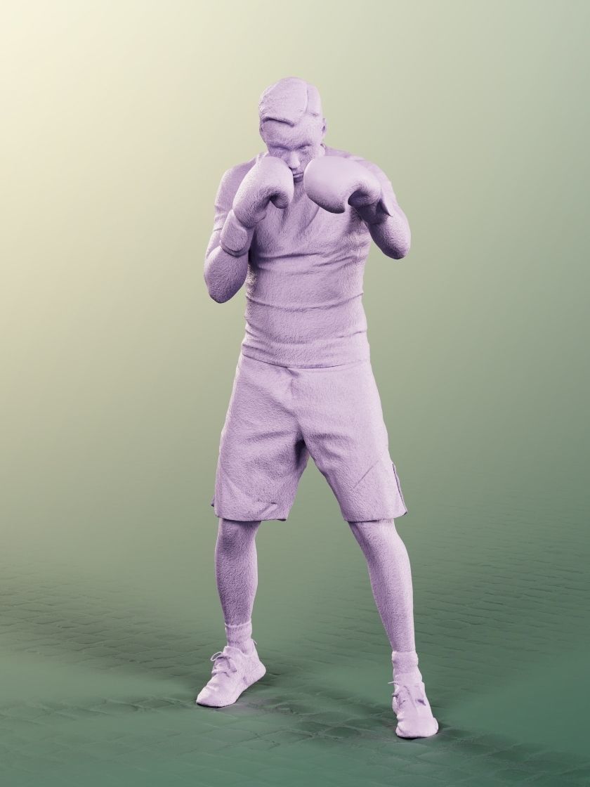 Nick 11550-02 - Male Boxer Statue Low-poly 3D model_4
