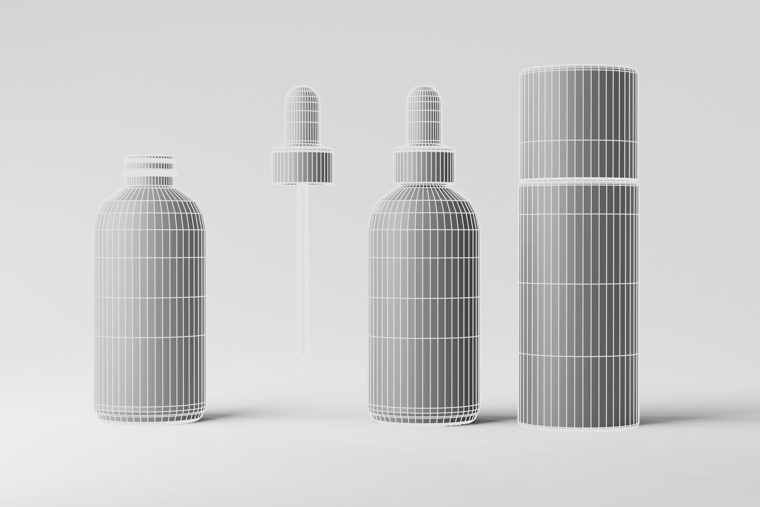 Cosmetic Dropper Bottle Low-poly 3D model_6