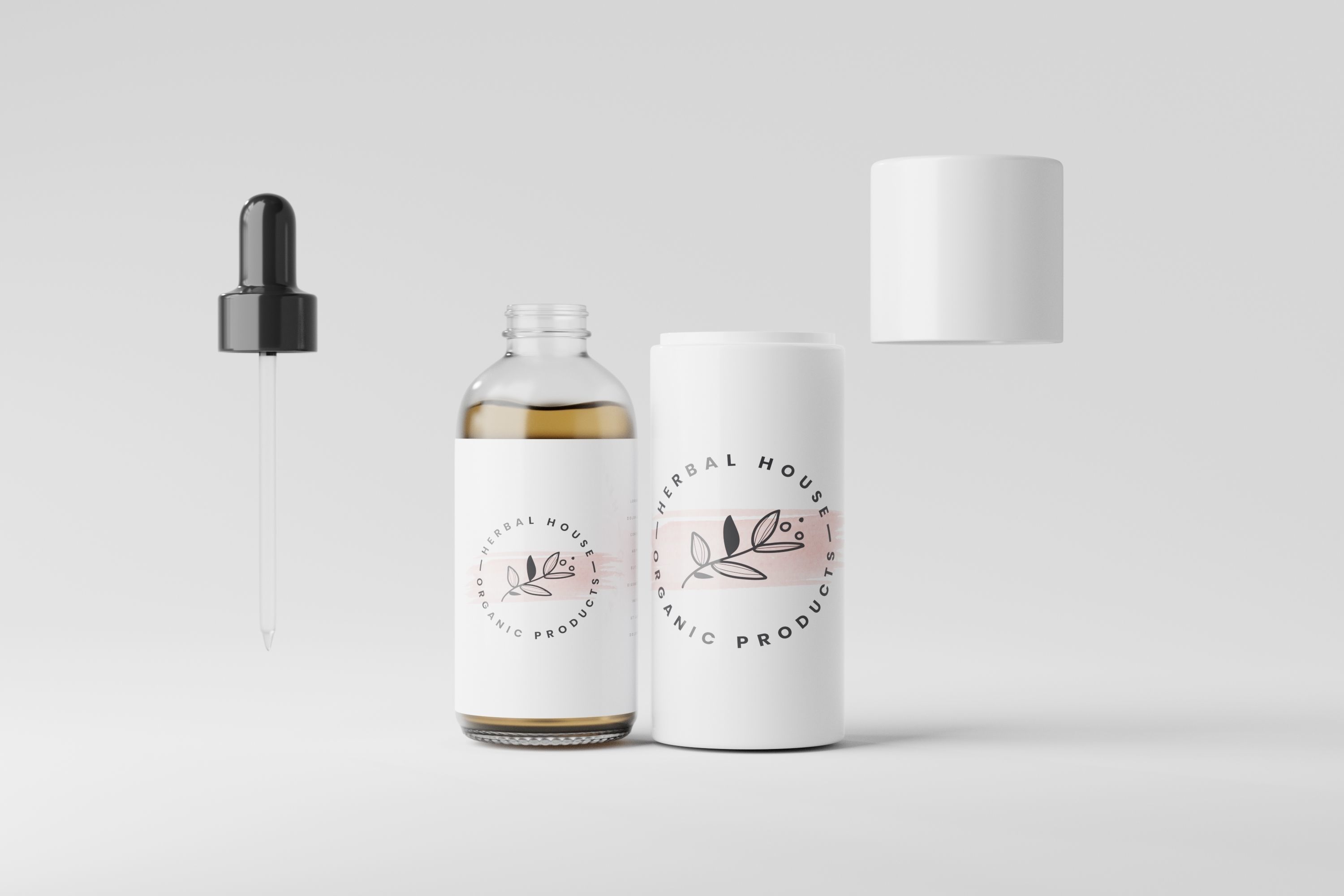 Cosmetic Dropper Bottle Low-poly 3D model_5