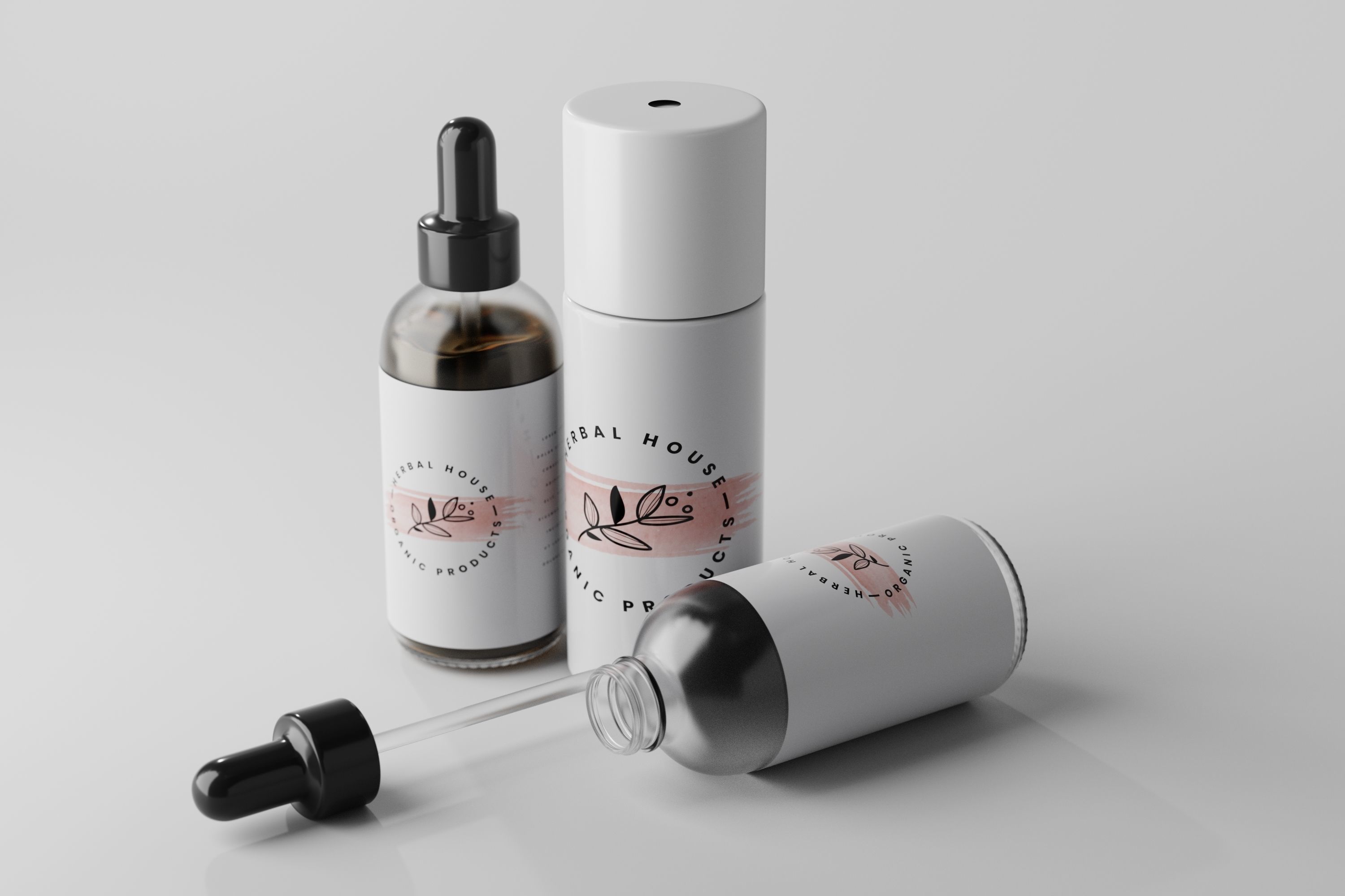 Cosmetic Dropper Bottle Low-poly 3D model_4