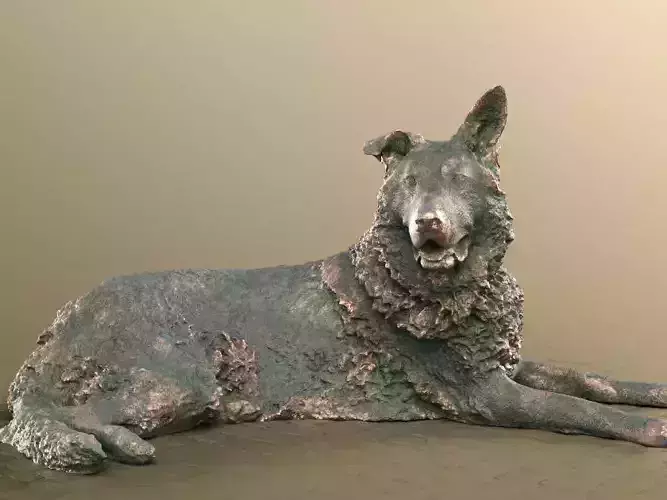 Pepper 10453-02 - Lying Dog Statue Low-poly 3D model