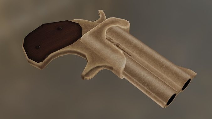 Derringer Pistol Low-poly 3D model