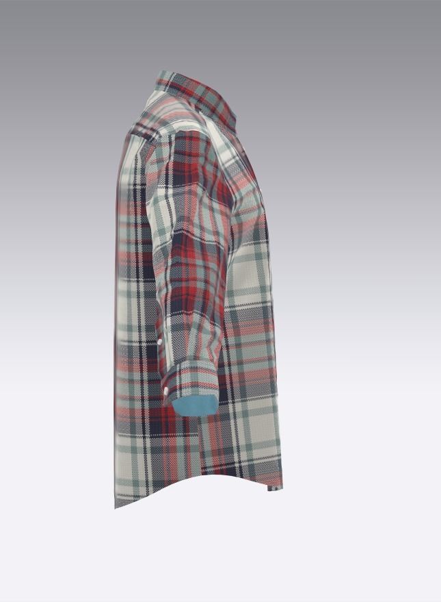 Men Long sleeve check Shirt 3D model_2