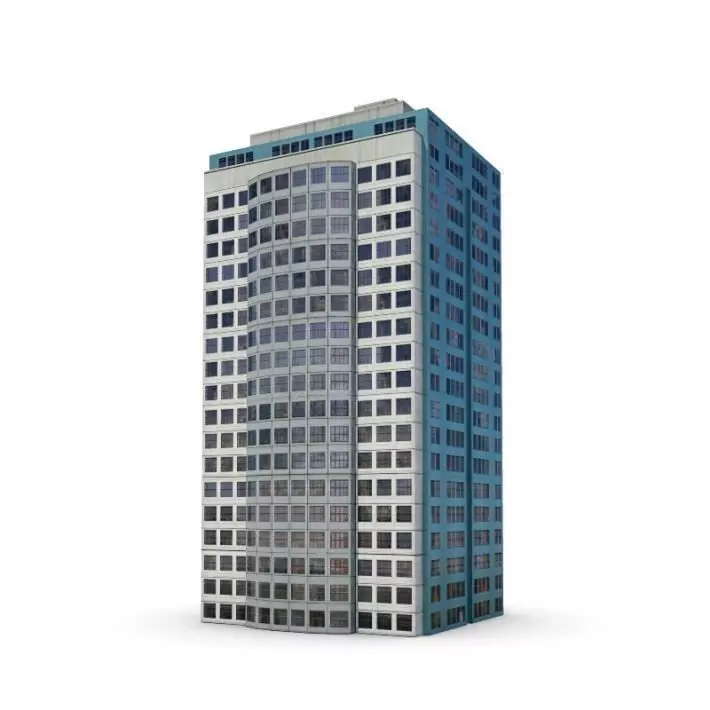 Tall Modern Office Building 3D model_0