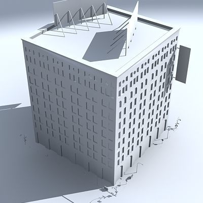 Low Poly City Block 22 Low-poly 3D model_1