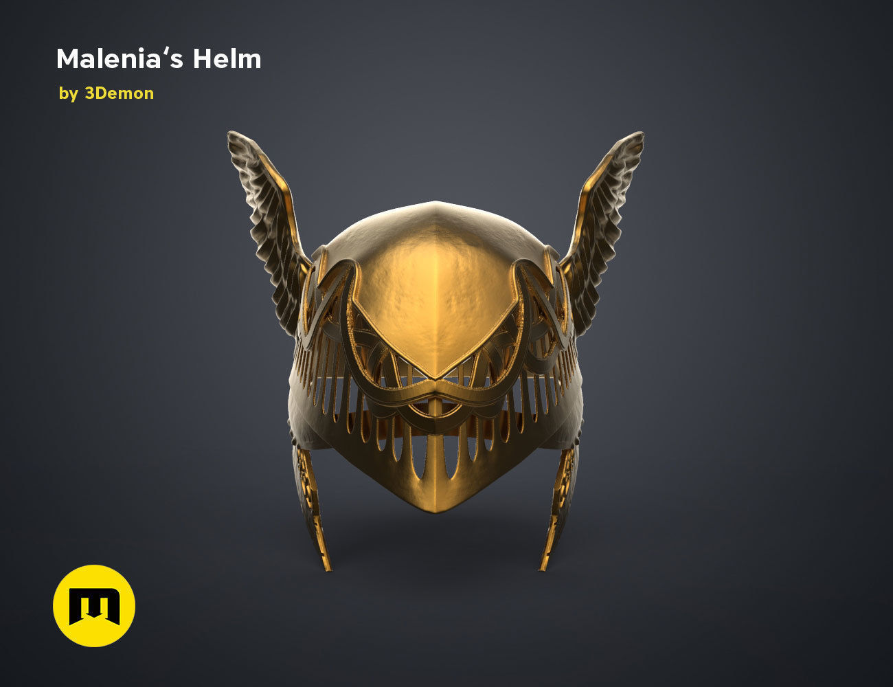 Malenia Winged Helm - Elden Ring 3D print model_35