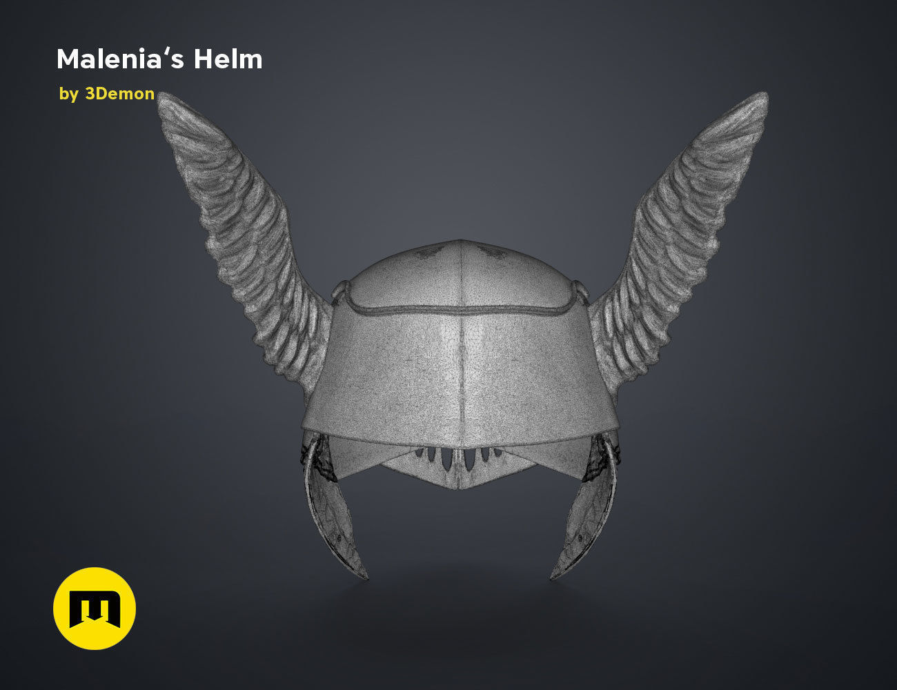 Malenia Winged Helm - Elden Ring 3D print model_33