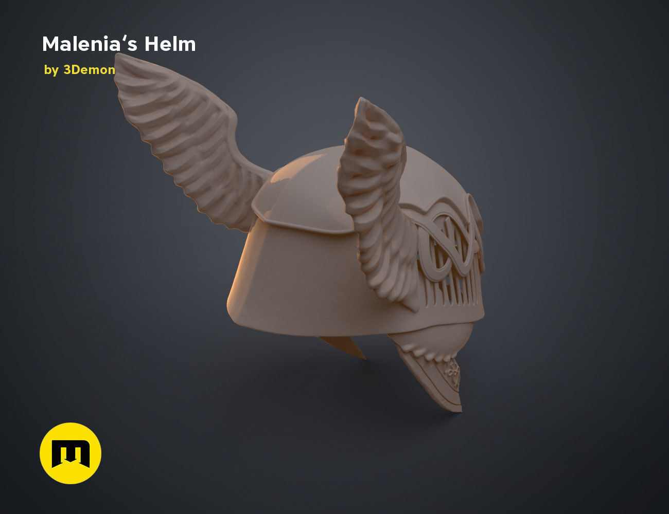 Malenia Winged Helm - Elden Ring 3D print model_28