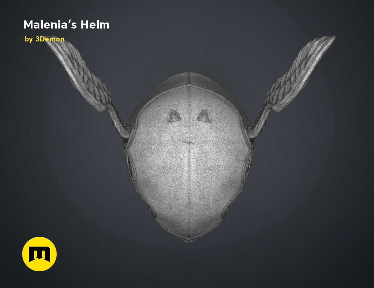 Malenia Winged Helm - Elden Ring 3D print model_32