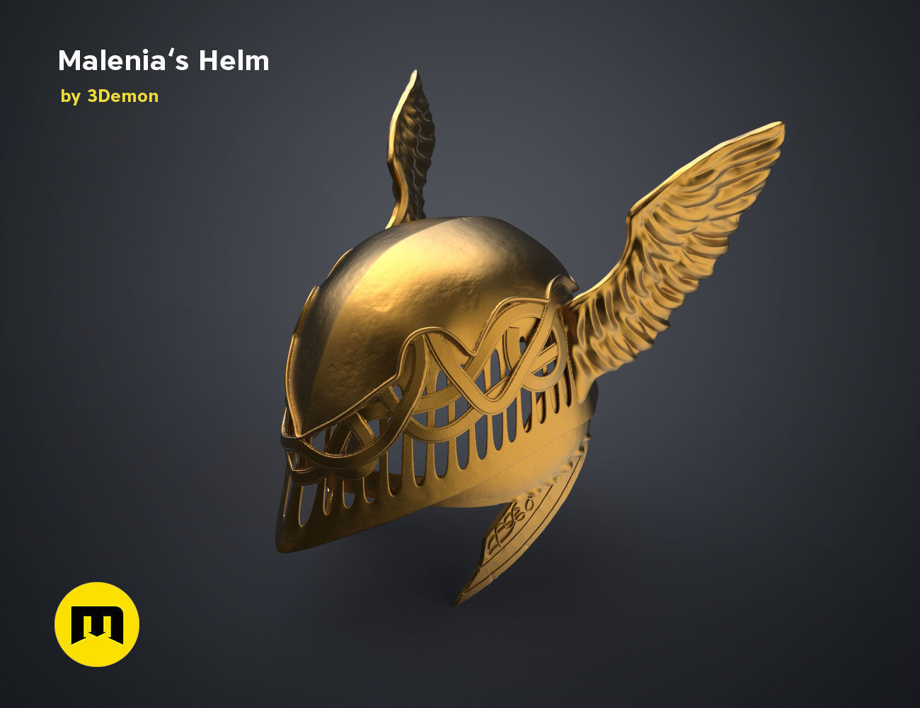 Malenia Winged Helm - Elden Ring 3D print model_23