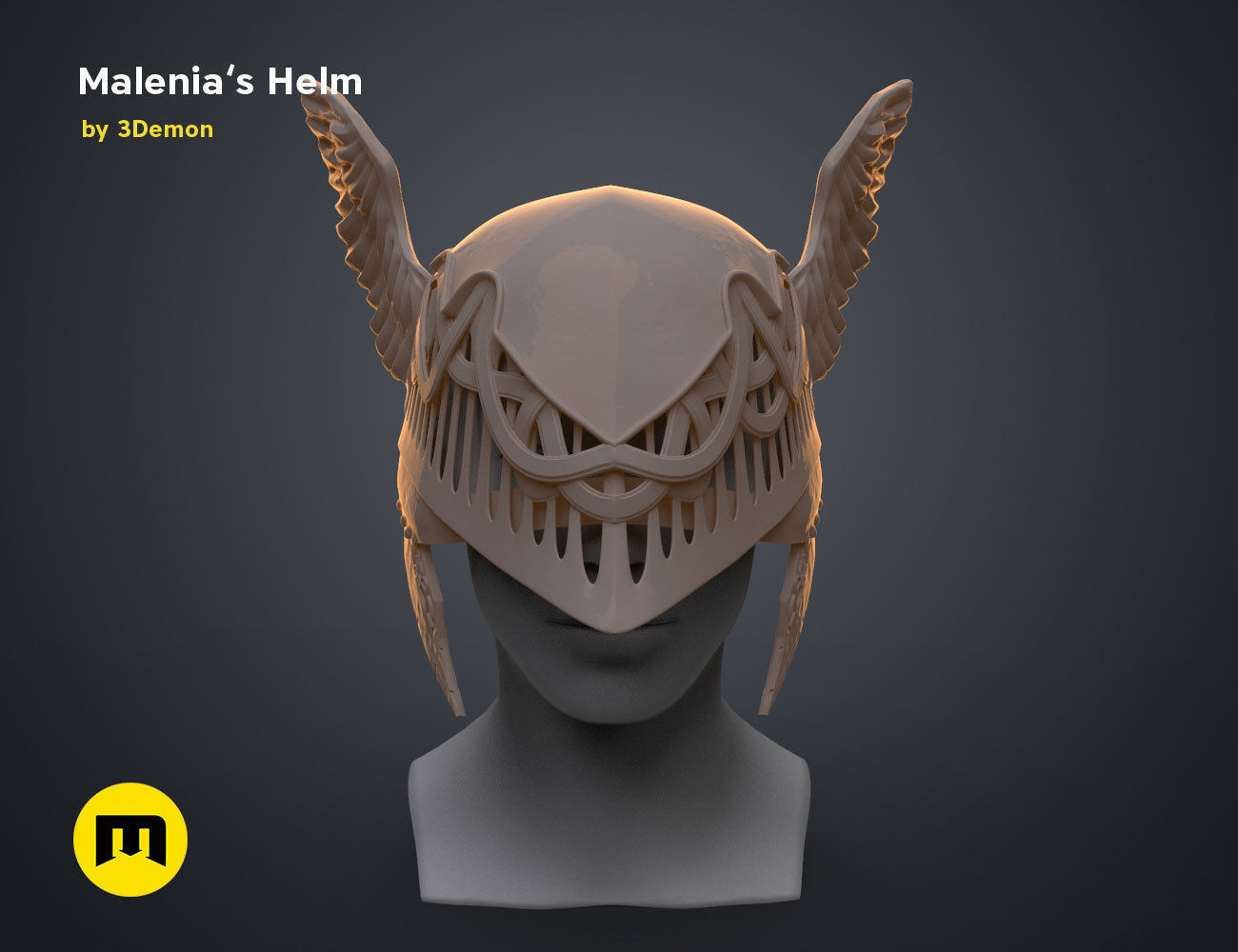 Malenia Winged Helm - Elden Ring 3D print model_11