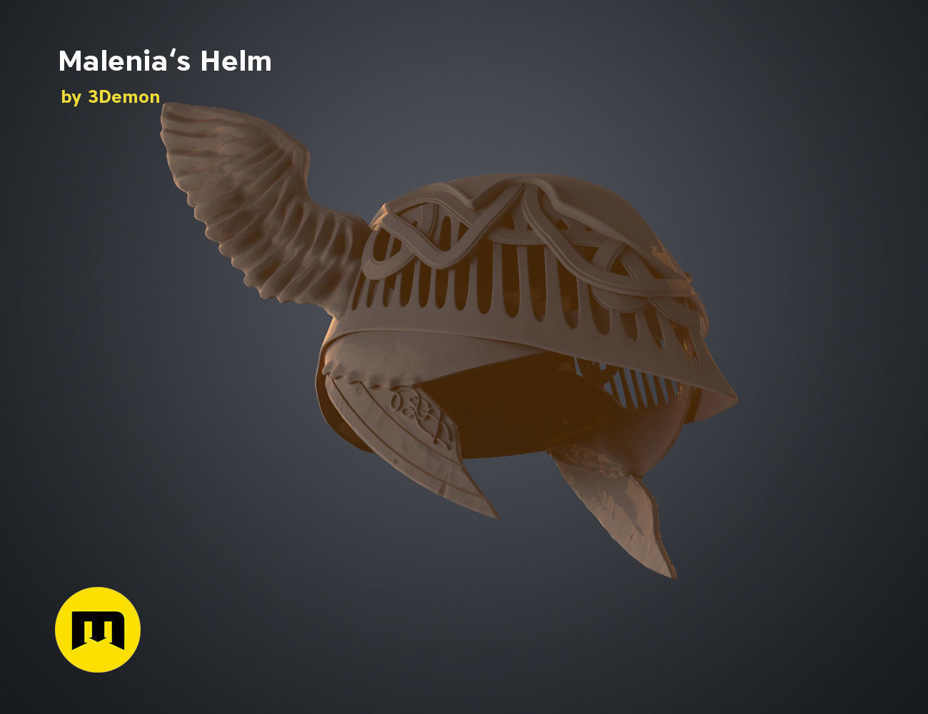 Malenia Winged Helm - Elden Ring 3D print model_29