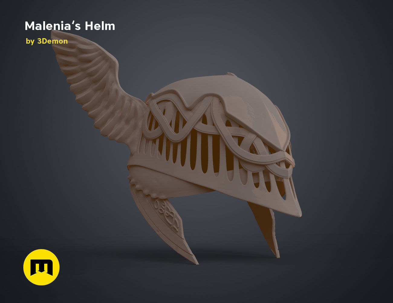 Malenia Winged Helm - Elden Ring 3D print model_26