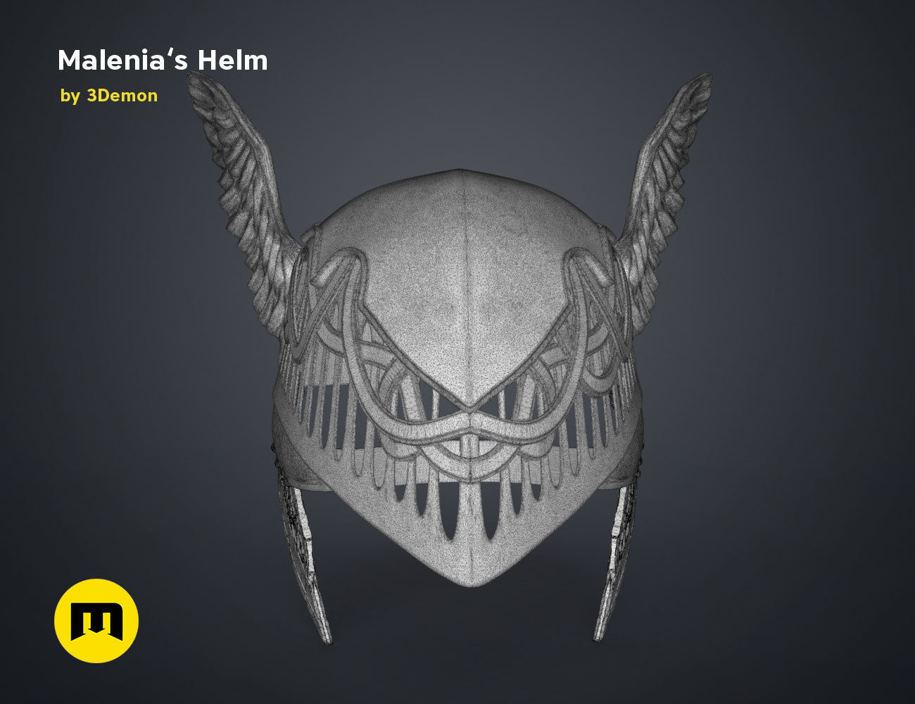 Malenia Winged Helm - Elden Ring 3D print model_31