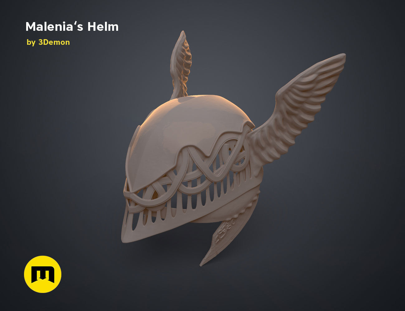 Malenia Winged Helm - Elden Ring 3D print model_24