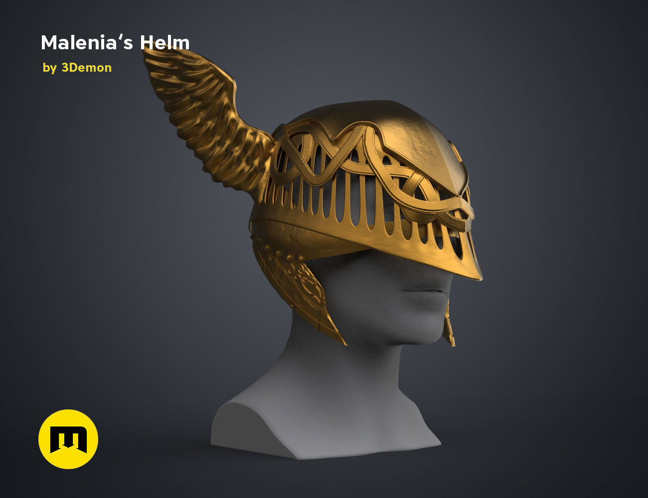 Malenia Winged Helm - Elden Ring 3D print model_6