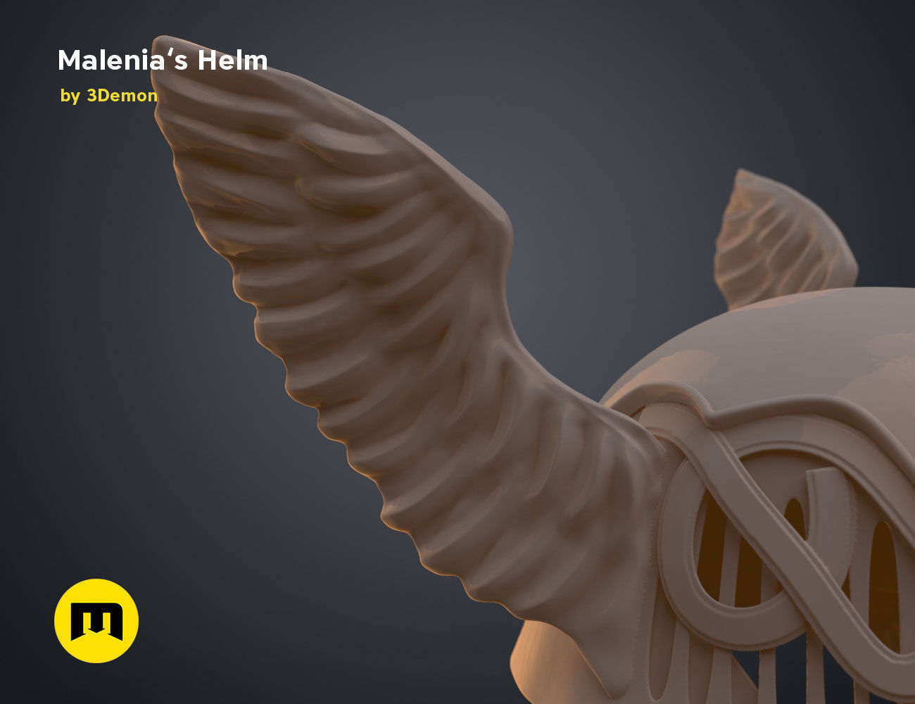 Malenia Winged Helm - Elden Ring 3D print model_20