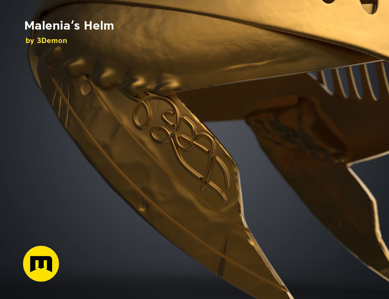 Malenia Winged Helm - Elden Ring 3D print model_4