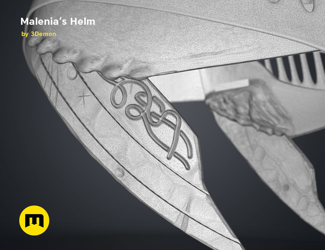 Malenia Winged Helm - Elden Ring 3D print model_34