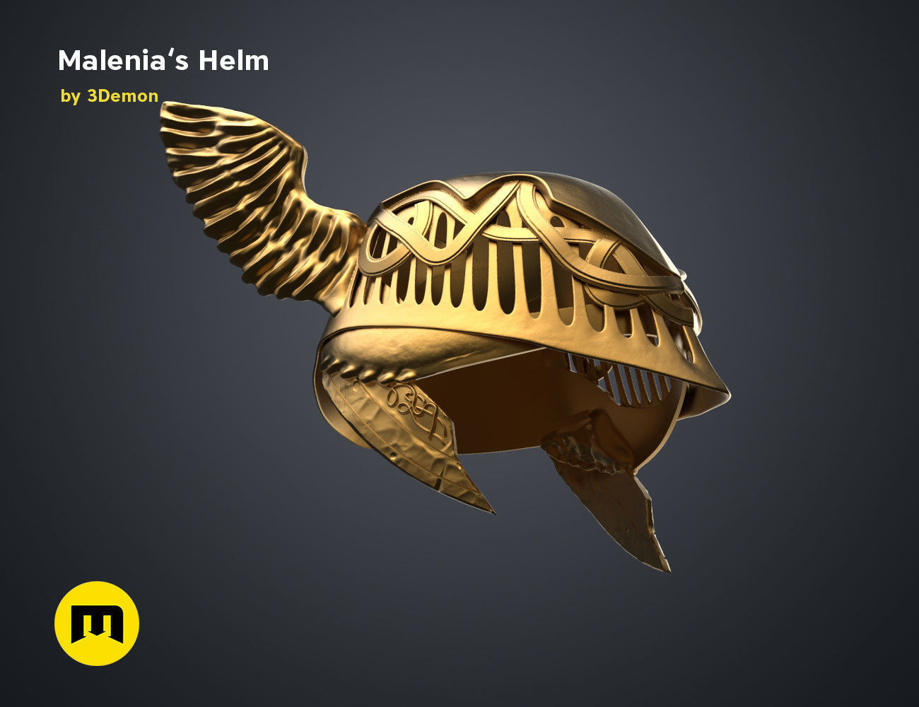 Malenia Winged Helm - Elden Ring 3D print model_5