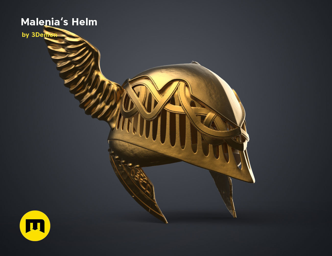 Malenia Winged Helm - Elden Ring 3D print model_25