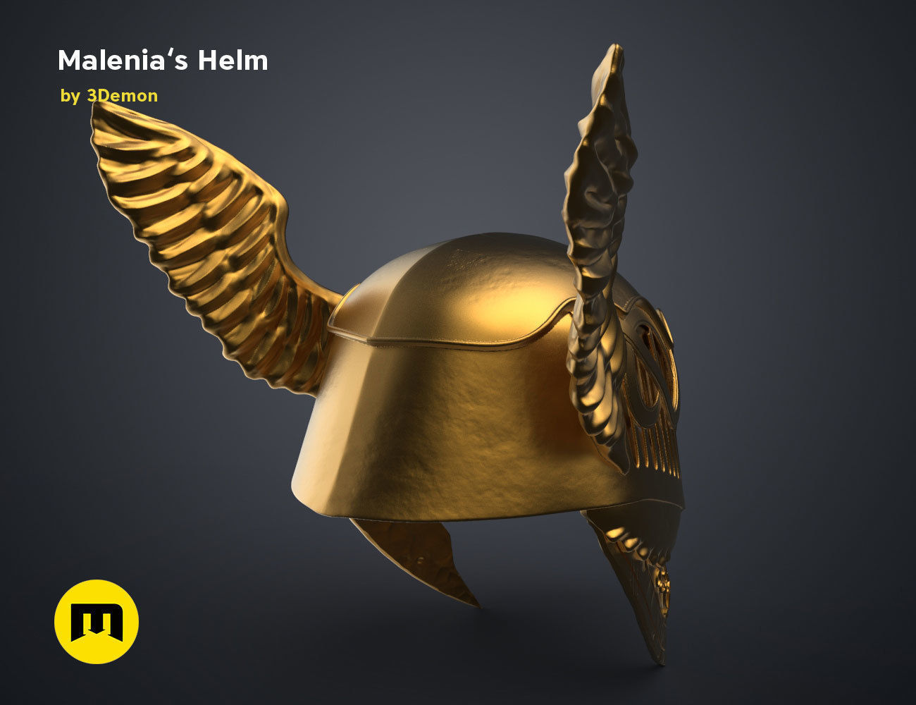 Malenia Winged Helm - Elden Ring 3D print model_21