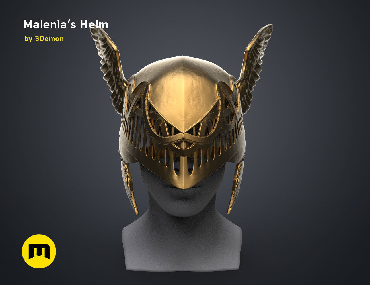 Malenia Winged Helm - Elden Ring 3D print model_2