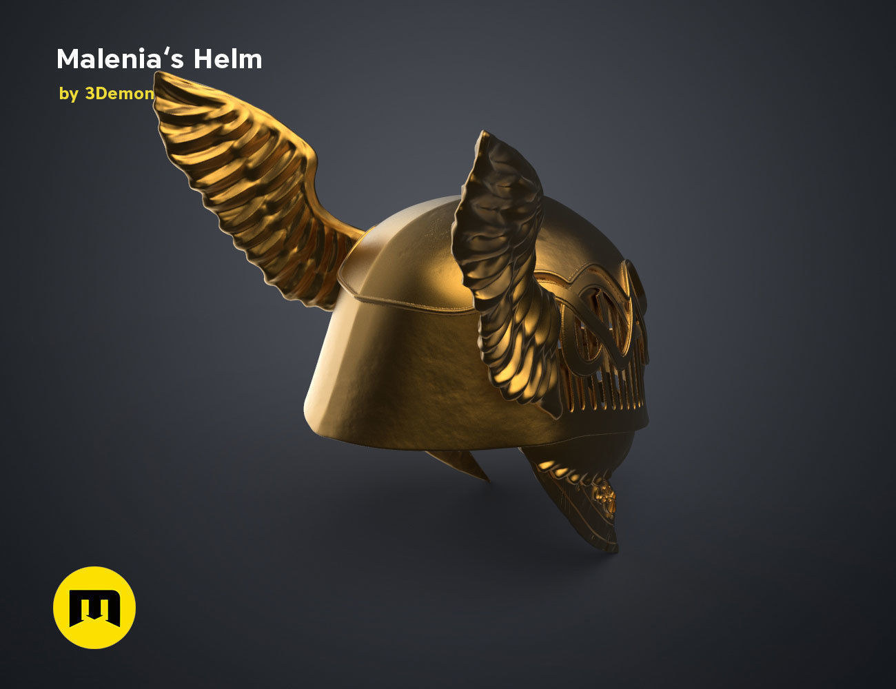 Malenia Winged Helm - Elden Ring 3D print model_27