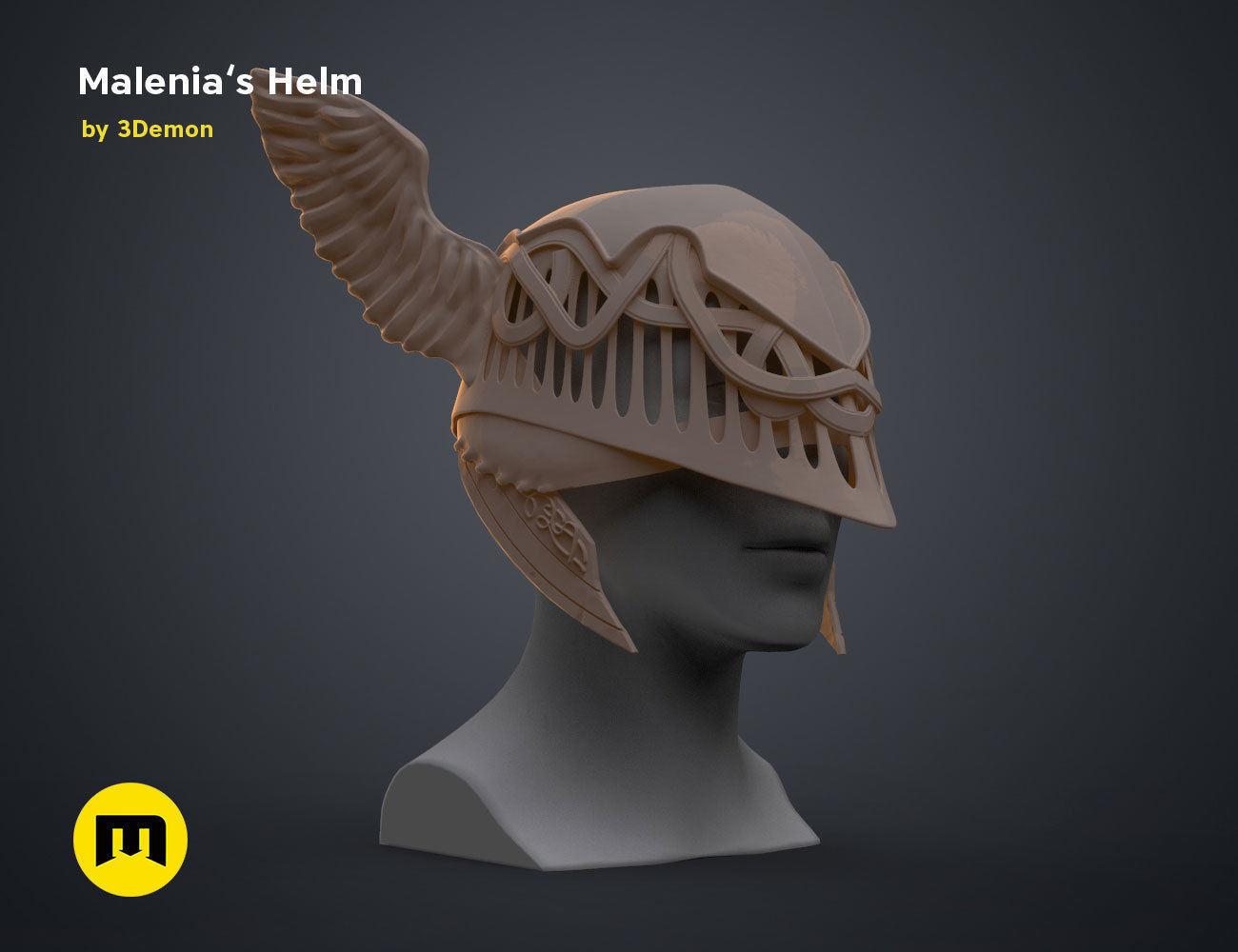Malenia Winged Helm - Elden Ring 3D print model_13