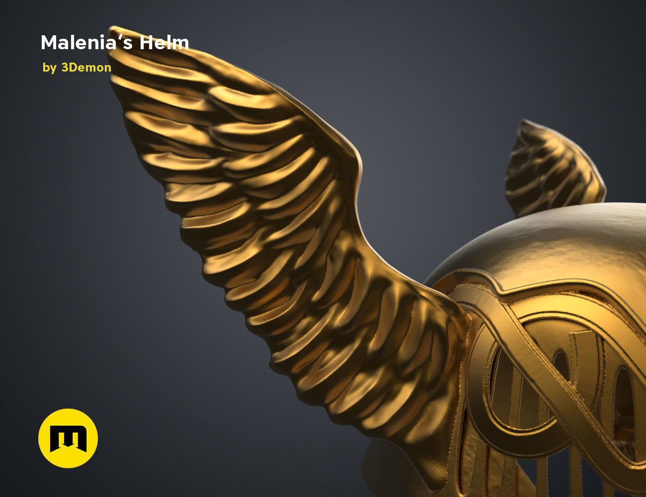 Malenia Winged Helm - Elden Ring 3D print model_19