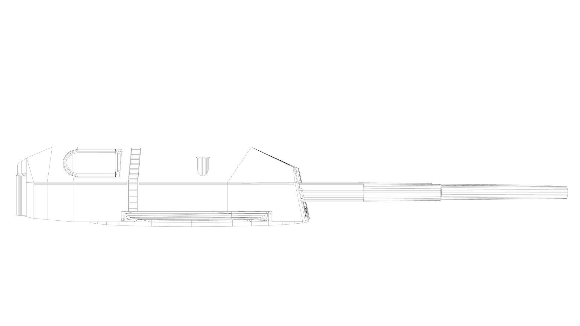 38cm 380mm SK C - 34 Bismarck Naval Gun 3D model_15