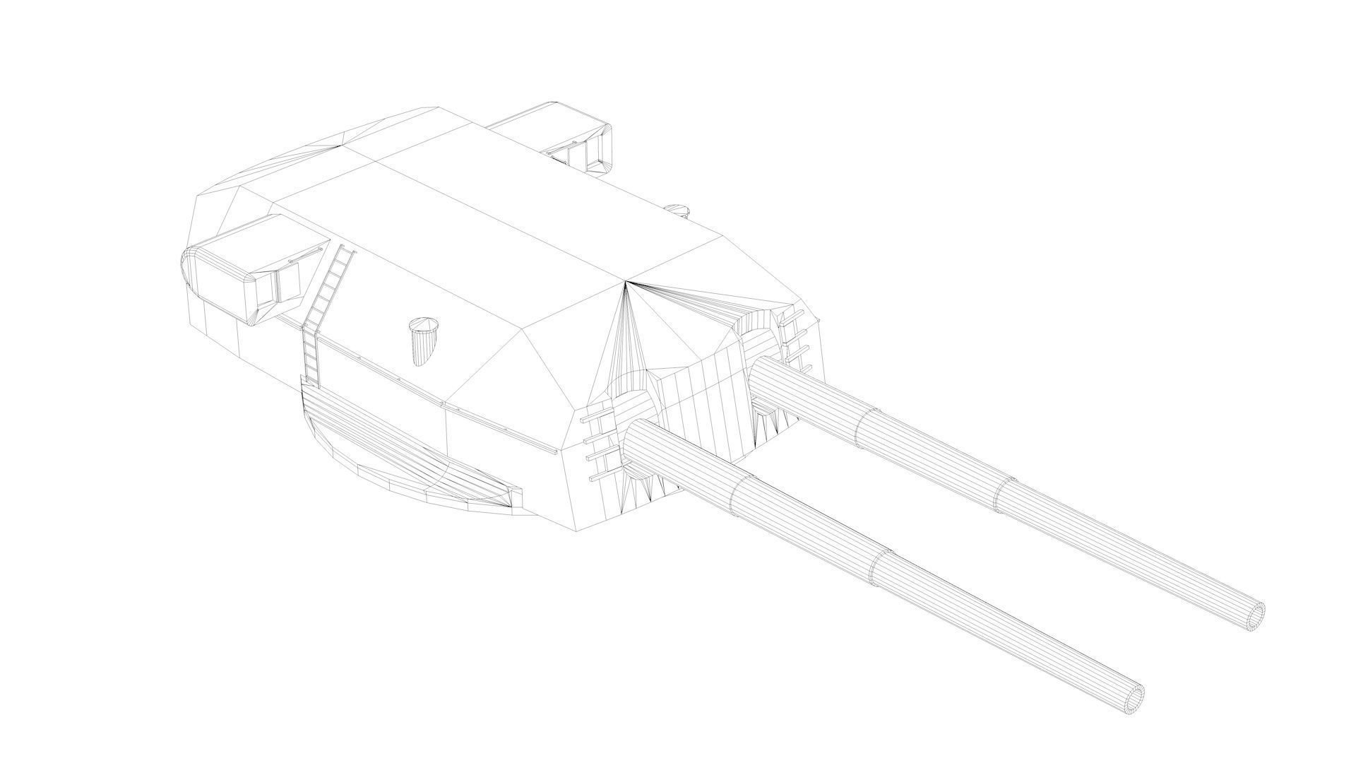 38cm 380mm SK C - 34 Bismarck Naval Gun 3D model_16