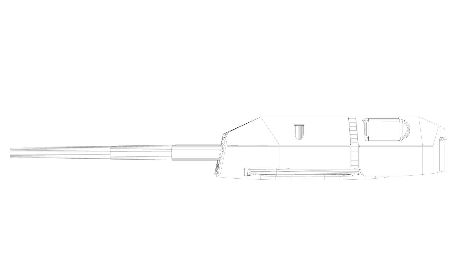 38cm 380mm SK C - 34 Bismarck Naval Gun 3D model_14